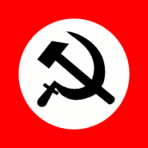 Red flag with hammer and sickle, ratio 1:1
